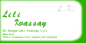 lili kvassay business card